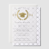 Formal Laurel Wreath Gold Graduation Cap Party Pergament Einladungen (Versetzt (Einladung))