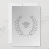 Formal Laurel Wreath Silver Graduation Cap Party Einladung (Rückseite)