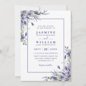 Formal Lavender Eucalyptus Budget QR Code Wedding Einladung (Vorderseite)