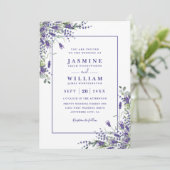 Formal Lavender Eucalyptus Budget QR Code Wedding Einladung (Stehend Vorderseite)