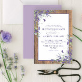 Formal Lavender Eucalyptus Wood Script Wedding Einladung