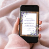 Formal Lavender Eucalyptus Wood Script Wedding Einladung