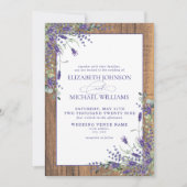 Formal Lavender Eucalyptus Wood Script Wedding Einladung (Vorderseite)