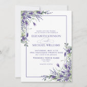 Formal Lavender Eucalyptus Wood Script Wedding Einladung (Vorderseite)