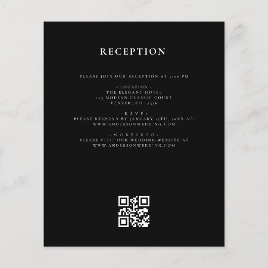 Formal Leafy Wappen Monogram Wedding QR Code (Rückseite)