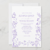 Formal Lilac Lavender Chinoiserie Floral Wedding Einladung (Vorderseite)