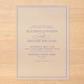 Formal Lilac Lavender Classic Script Wedding Acryleinladungen (Vorderseite)