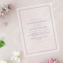 Formal Lilac Lavender Classic Script Wedding Acryleinladungen