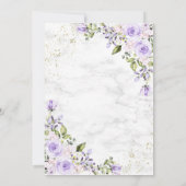 Formal Lilac Lavender Gold Marble Floral Wedding I Einladung (Rückseite)