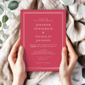 Formal Magenta Red Wedding Einladung