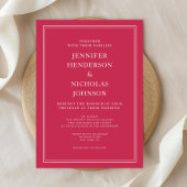 Formal Magenta Red Wedding Einladung