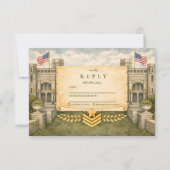 Formal Military Graduation Celebration RSVP Karte (Vorderseite)