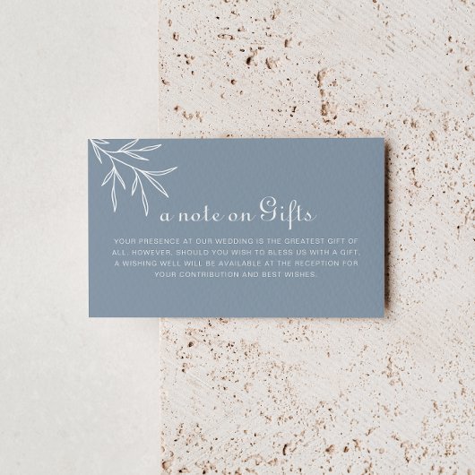 Formal Minimal Dusty Blue Hochzeit wünschend gut Begleitkarte