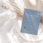 Formal Minimal Dusty Blue Save the Date Calendar
