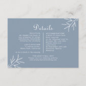 Formal Minimal Dusty Blue Wedding Details Begleitkarte (Vorderseite)
