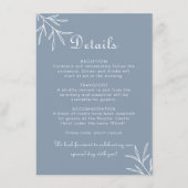 Formal Minimal Dusty Blue Wedding Details Begleitkarte (Vorderseite)