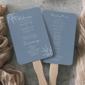 Formal Minimal Dusty Blue Wedding Program Fächer