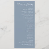 Formal Minimal Dusty Blue Wedding Program Programm (Rückseite)