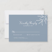 Formal Minimal Dusty Blue Wedding RSVP Card (Vorderseite)