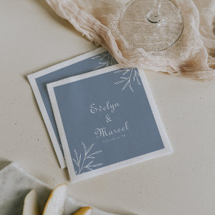 Formal Minimal Dusty Blue Wedding Serviette