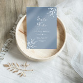 Formal Minimal Dusty Blue Wedding speichern das Da Einladung