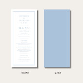Formal Minimal Powder Blue Wedding Menükarte
