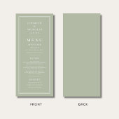 Formal Minimal Sage Green Wedding Menükarte