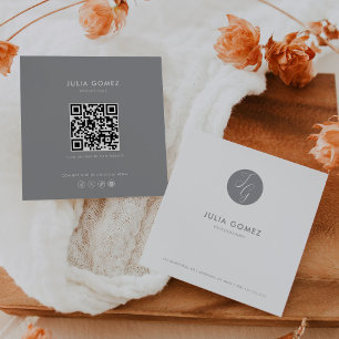 Formal Minimalistisch Grau-Weiß-Psychologe Quadratische Visitenkarte