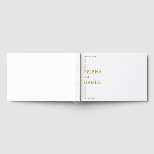 Formal Minimalistisch HochzeitGold Foil Gästebuch (Voll)