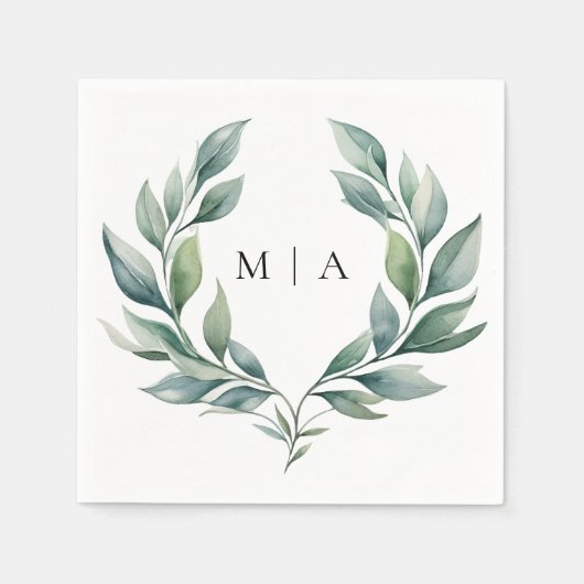 Formal Minimalistische Foliage Serviette (Vorderseite)