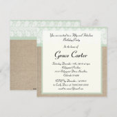 Formal Mint Burlap Lace Geburtstag Einladung (Vorne/Hinten)