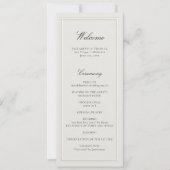 Formal Modern Classic Ecru Frame Wedding Program (Vorderseite)