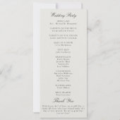 Formal Modern Classic Ecru Gold Wedding Program (Rückseite)