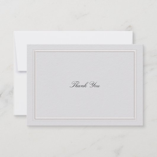 Formal Modern Classic Elevated Frame Ivory Wedding Dankeskarte (Vorderseite)