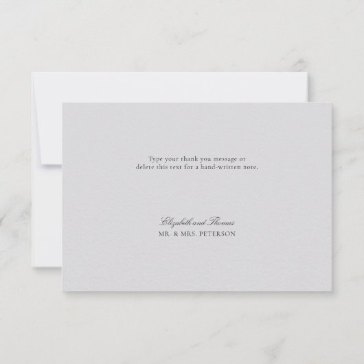 Formal Modern Classic Elevated Frame Ivory Wedding Dankeskarte (Rückseite)
