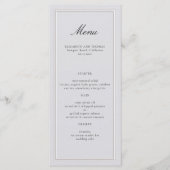 Formal Modern Classic Elevated Frame Ivory Wedding Menükarte (Vorderseite)