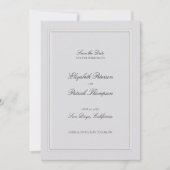 Formal Modern Classic Elevated Frame Ivory Wedding Save The Date (Vorderseite)