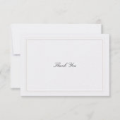 Formal Modern Classic Elevated Frame Pearl Wedding Dankeskarte (Vorderseite)