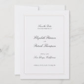 Formal Modern Classic Elevated Frame Pearl Wedding Save The Date (Vorderseite)