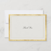 Formal Modern Classic Elevated Gold Ecru Wedding Dankeskarte (Vorderseite)