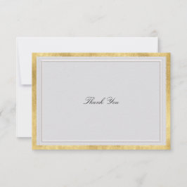 Formal Modern Classic Elevated Gold Ivory Wedding Dankeskarte