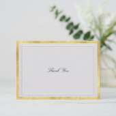 Formal Modern Classic Elevated Gold Ivory Wedding Dankeskarte (Stehend Vorderseite)