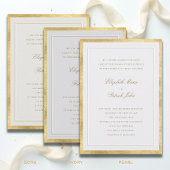 Formal Modern Classic Elevated Gold Ivory Wedding Einladung