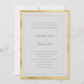 Formal Modern Classic Elevated Gold Ivory Wedding Einladung (Vorderseite)