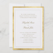 Formal Modern Classic Elevated Gold Pearl Wedding Einladung (Vorderseite)
