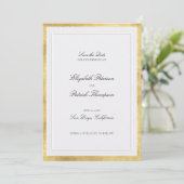 Formal Modern Classic Elevated Gold Pearl Wedding Save The Date (Stehend Vorderseite)