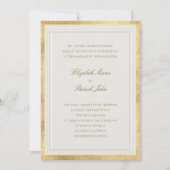 Formal Modern Classic Elevated Golden Ecru Wedding Einladung (Vorderseite)