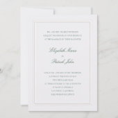 Formal Modern Classic Elevated Green Pearl Wedding Einladung (Vorderseite)