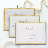 Formal Modern Classic Elevated Ivory Gold Wedding RSVP Karte