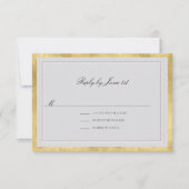 Formal Modern Classic Elevated Ivory Gold Wedding RSVP Karte (Vorderseite)